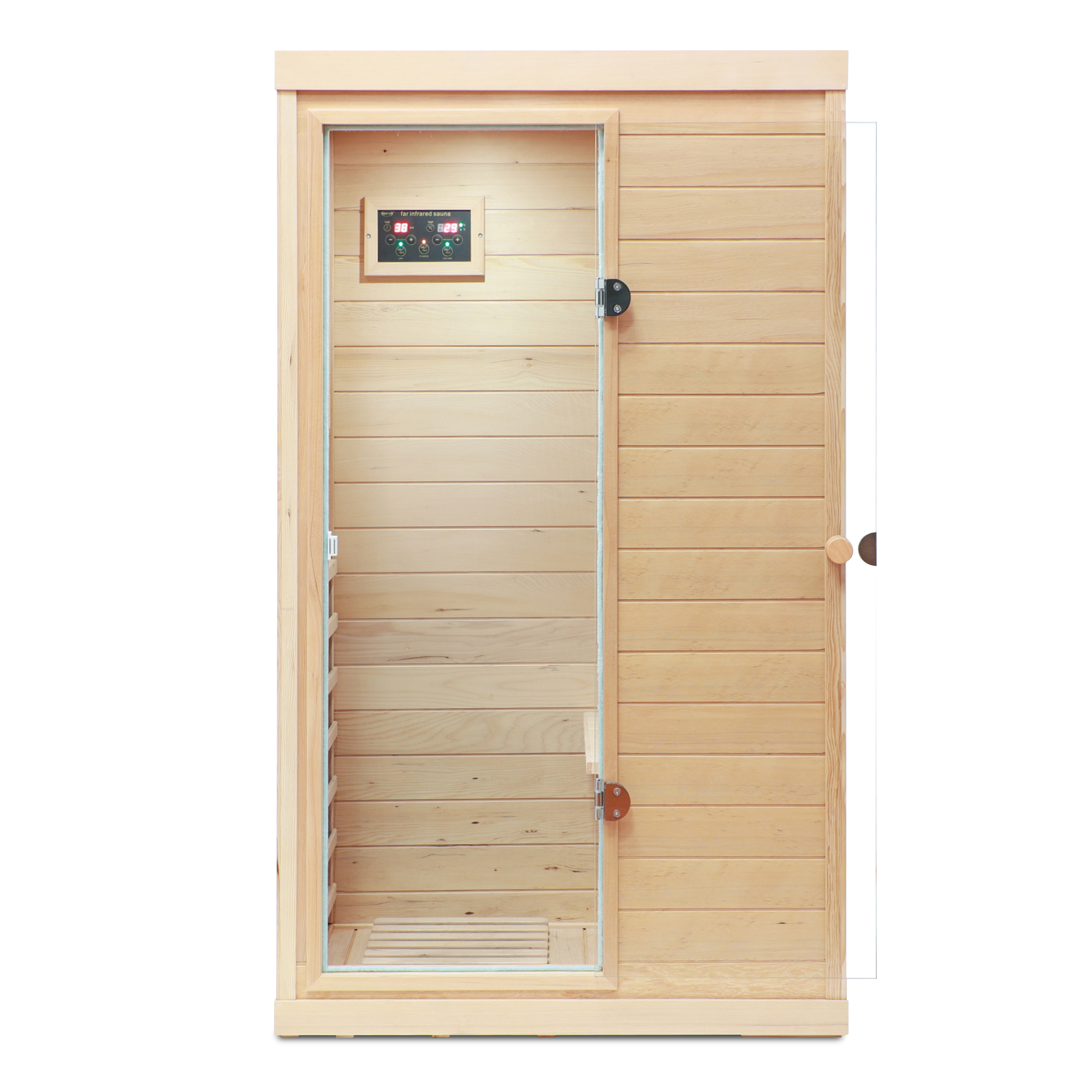 Moray 1-Person Indoor Hemlock Infrared Sauna with 6 Far-Infrared Carbon Heaters and Bluetooth Speakers