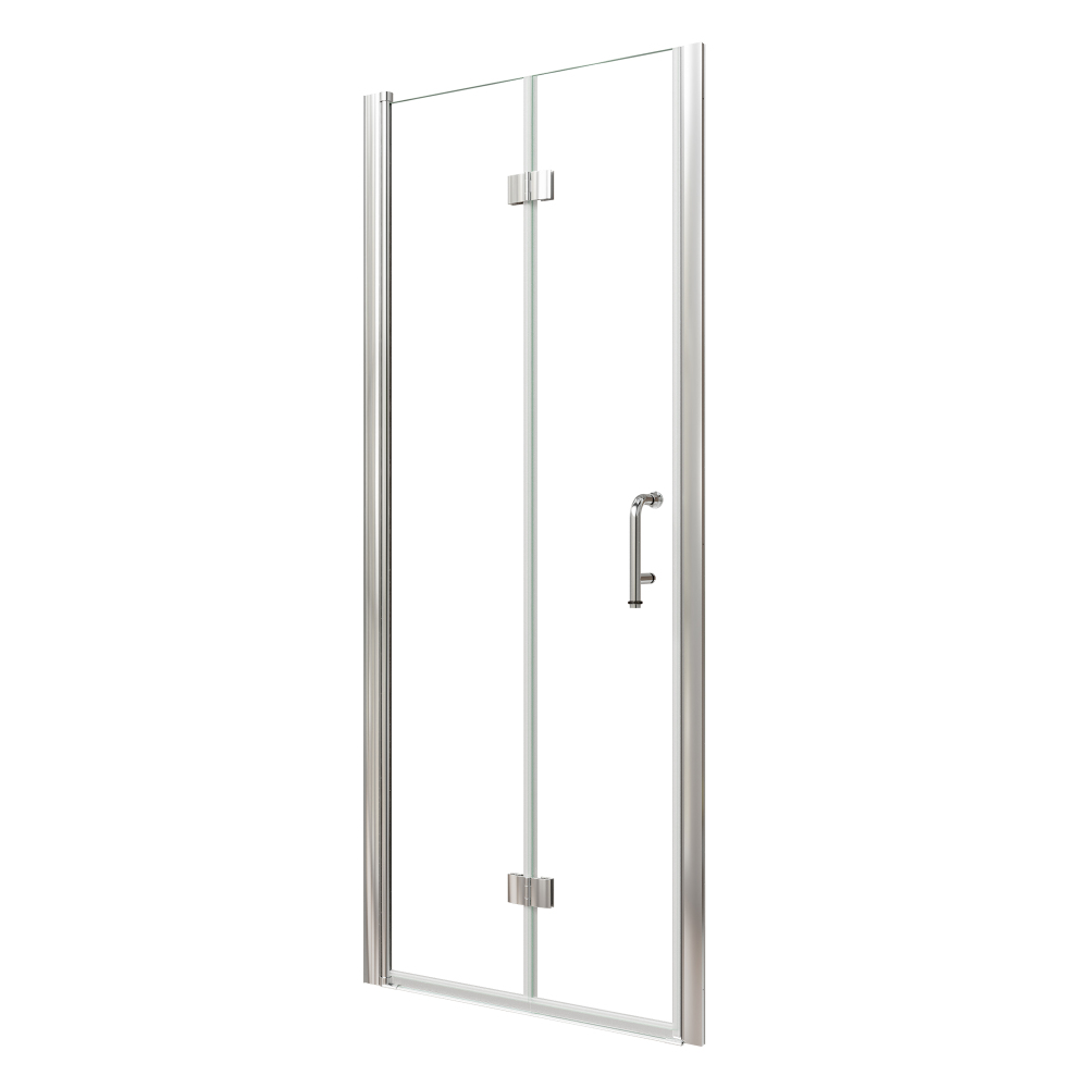 Xspracer 30 to 32 in. W x 72 in. H Bi-Fold Frameless Shower Door in Chrome with Clear Glass