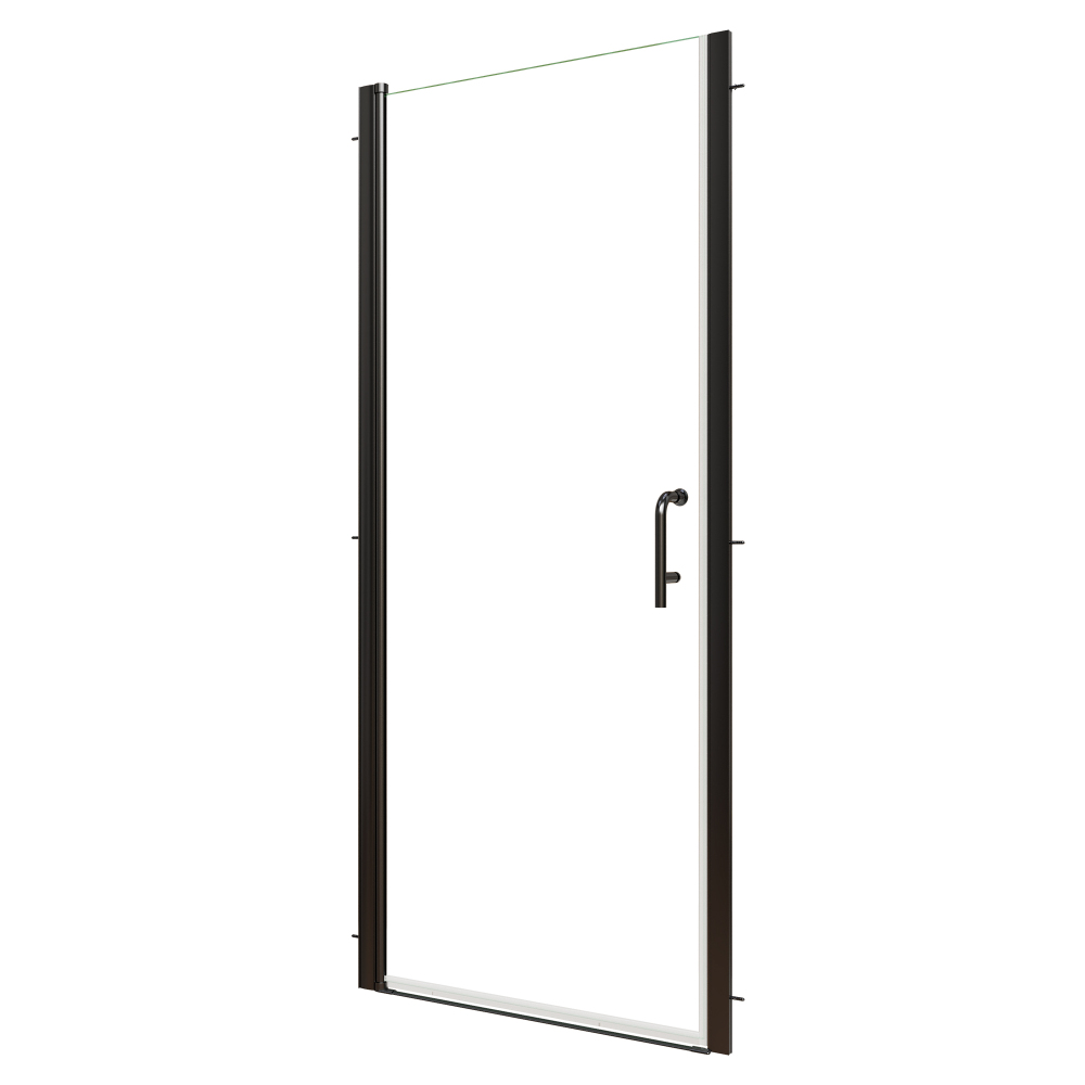 Xspracer 32 to 34 in. W x 72 in. H Pivot Swing Frameless Shower Door in Matte Black with Clear Glass