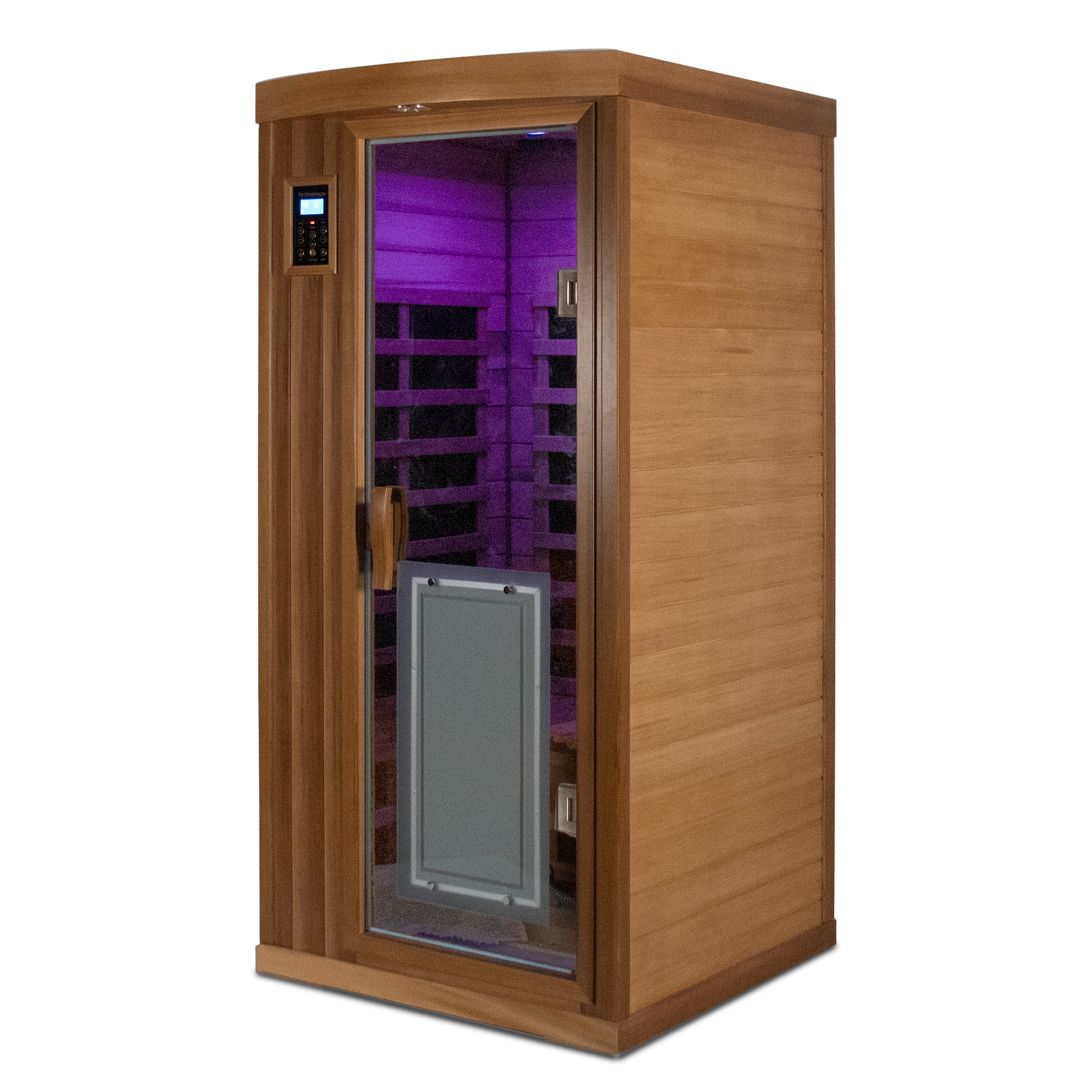 Moray 1-Person Indoor Red Cedar Infrared Sauna with 8 Far-Infrared Carbon Crystal Heaters and Chromotherapy