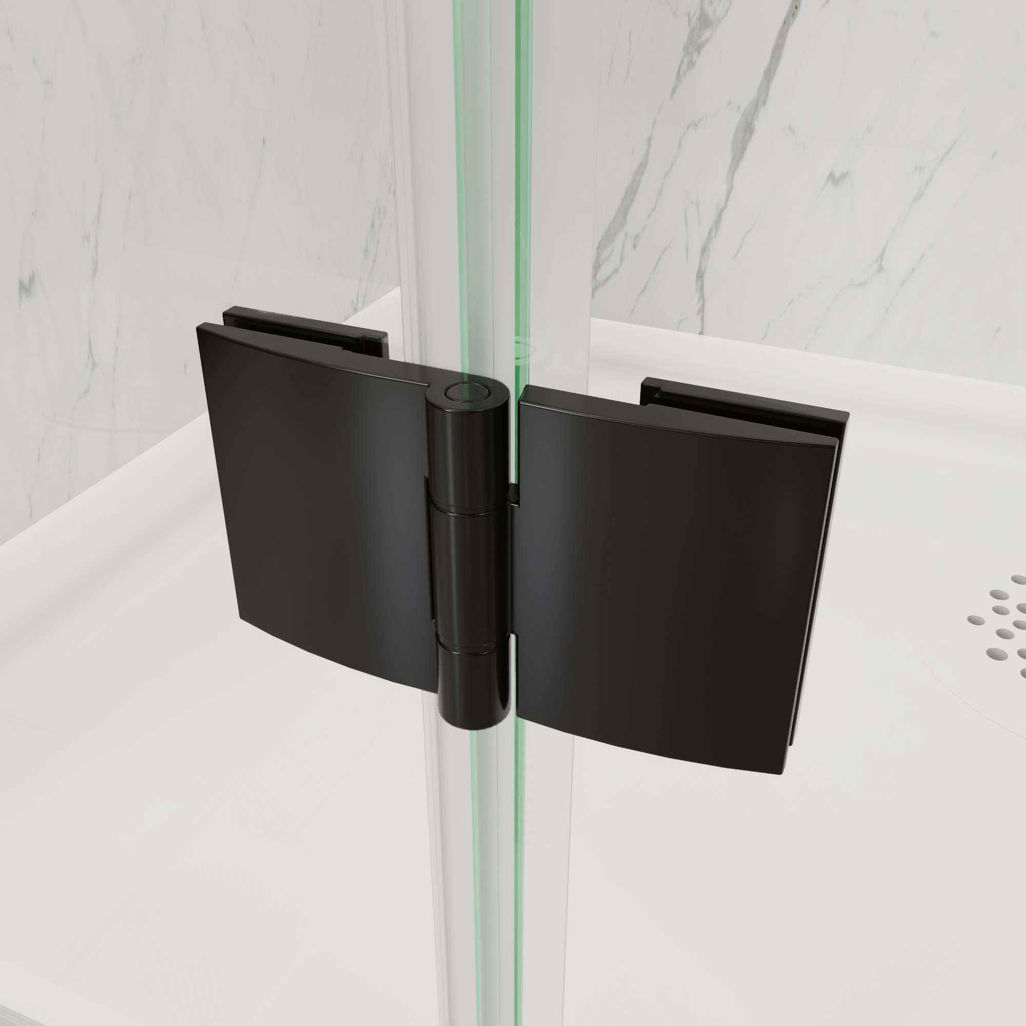 Xspracer 36 to 38 in. W x 72 in. H Bi-Fold Frameless Shower Door in Matte Black with Clear Glass