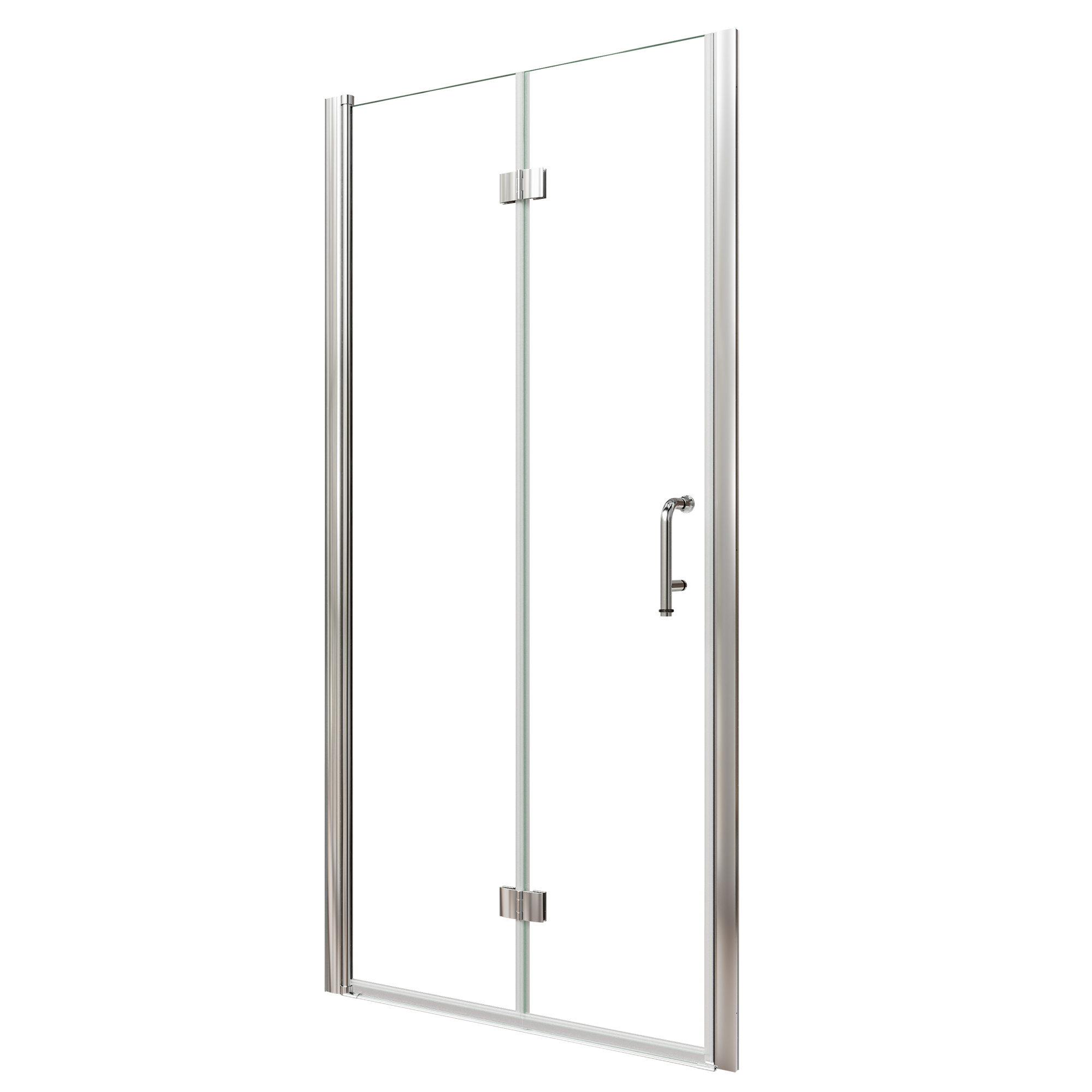 Xspracer 36 to 38 in. W x 72 in. H Bi-Fold Frameless Shower Door in Chrome with Clear Glass