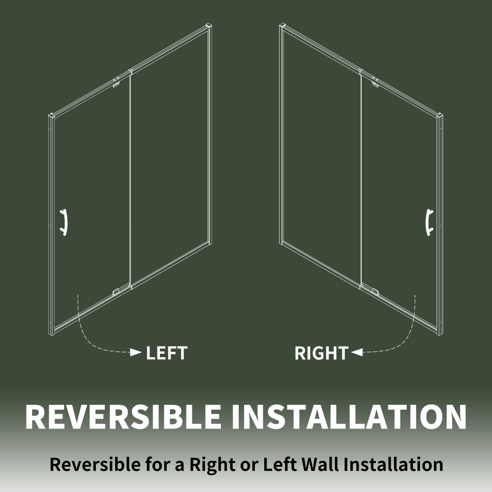 50 in. - 54 in. W x 71 in. H Pivot Framed Shower Door in Matte Black Finish with Clear Glass