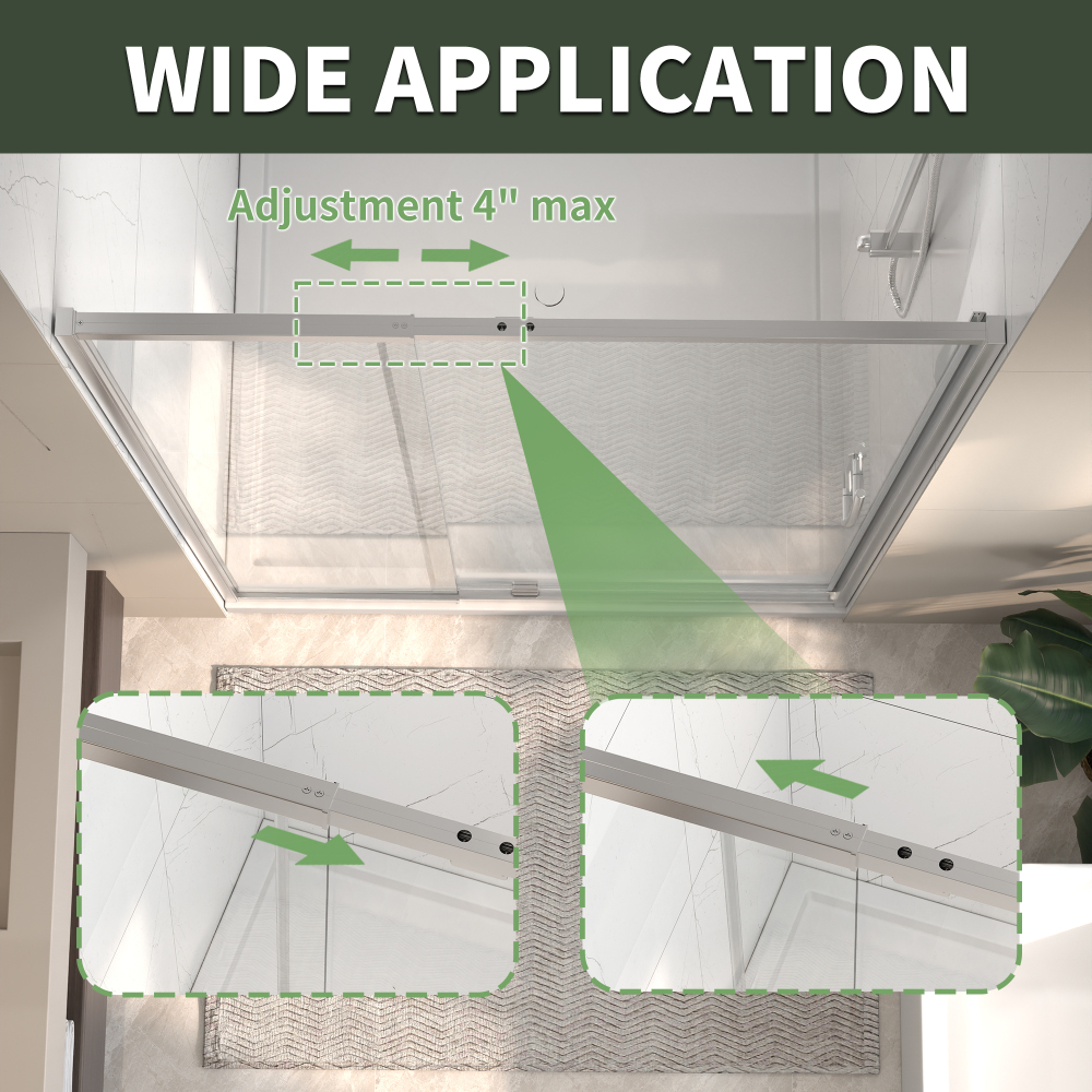 44 in. - 48 in. W x 71 in. H Pivot Framed Shower Door in Chrome Finish with Clear Glass