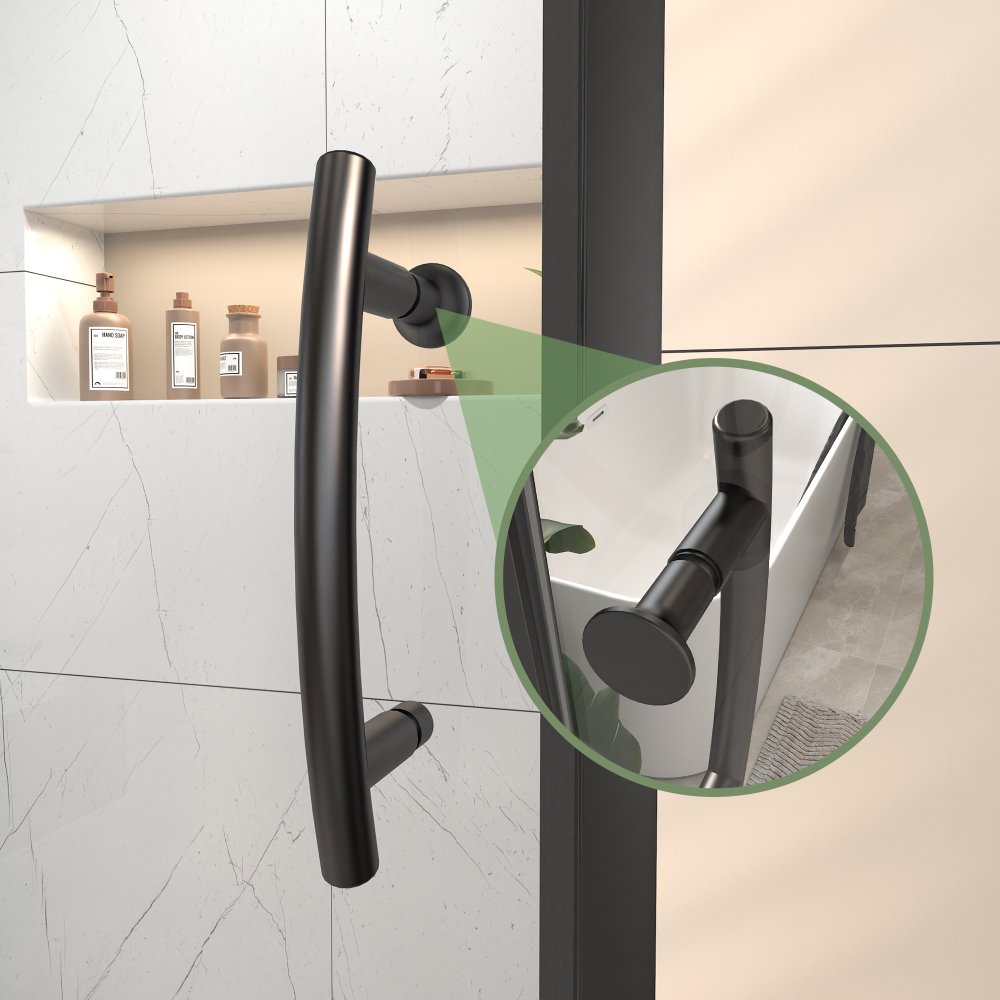 56 in. - 60 in. W x 71 in. H Pivot Framed Shower Door in Matte Black Finish with Clear Glass