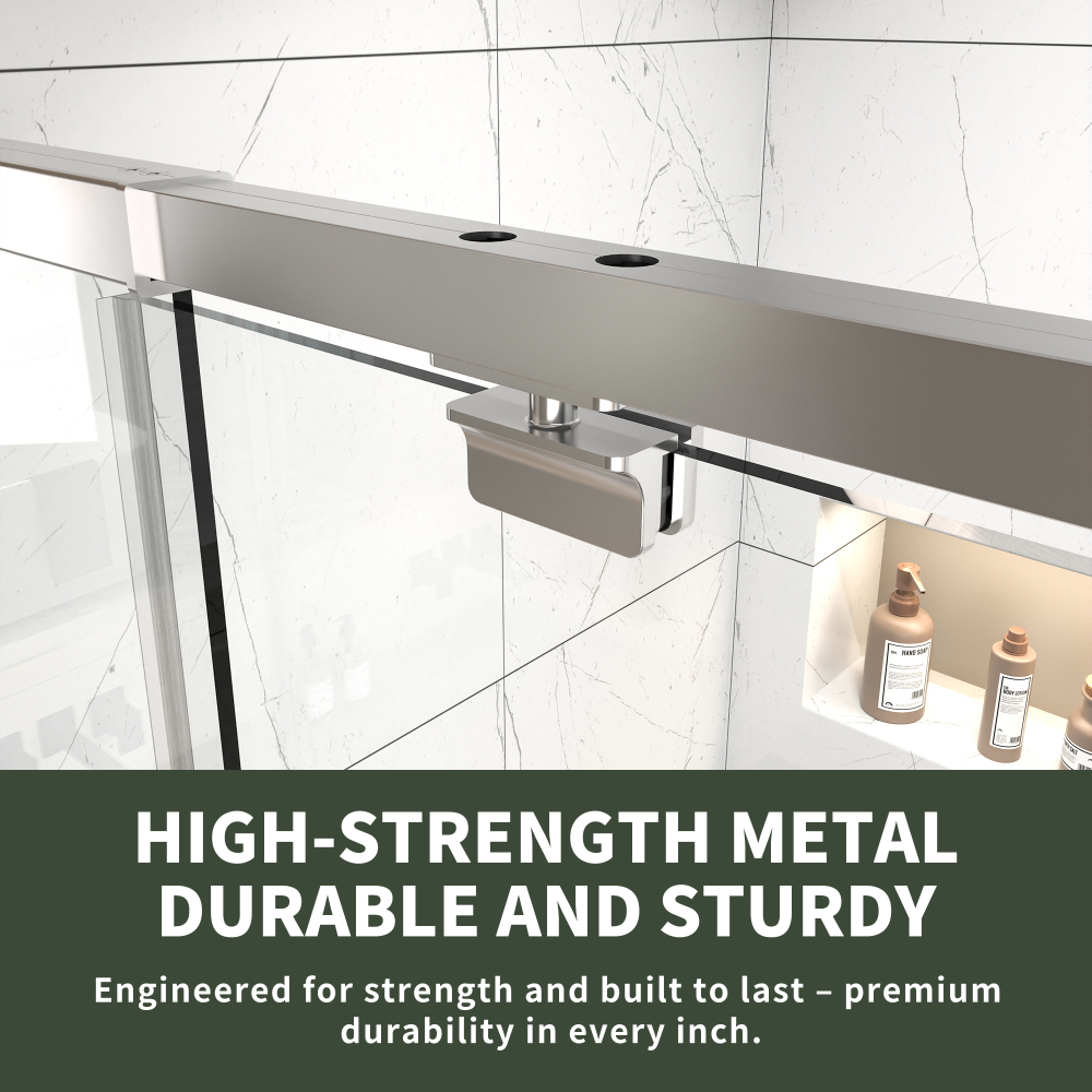 44 in. - 48 in. W x 71 in. H Pivot Framed Shower Door in Chrome Finish with Clear Glass
