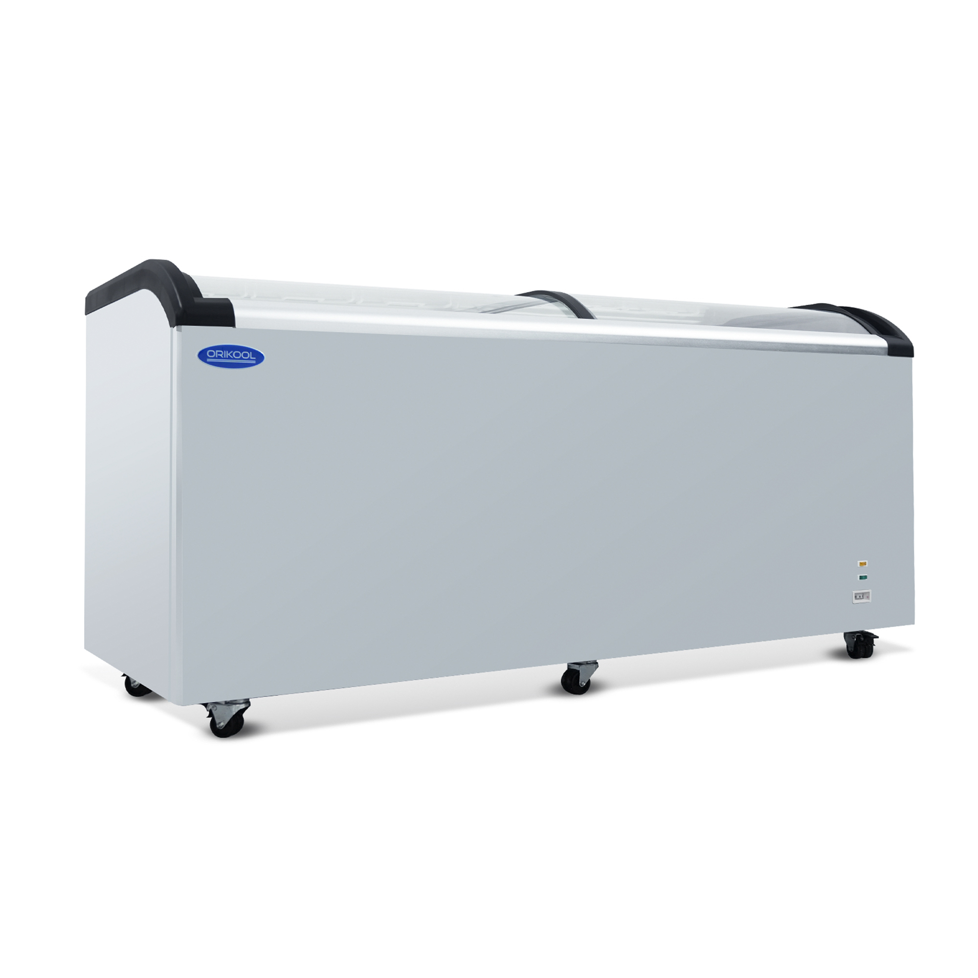 Xspracer Top Display Freezer 19.3 Cu.ft Sliding Glass Lid Ice Cream Freezers Commercial Mobile Chest Freezer with LED Lighting