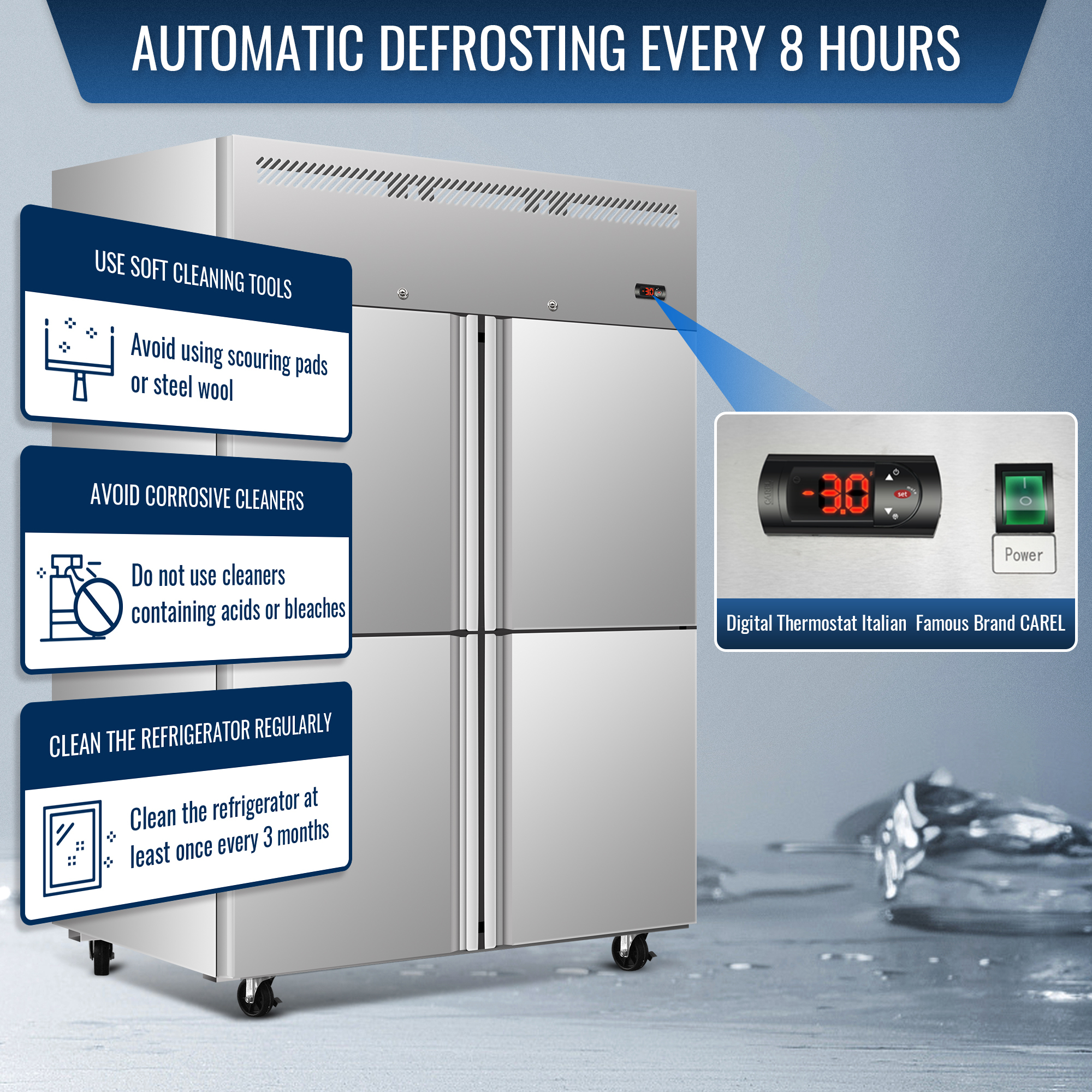 Xspracer 34 Cu. Ft. Stainless Steel Dual Temperature Commercial Refrigerator Freezer