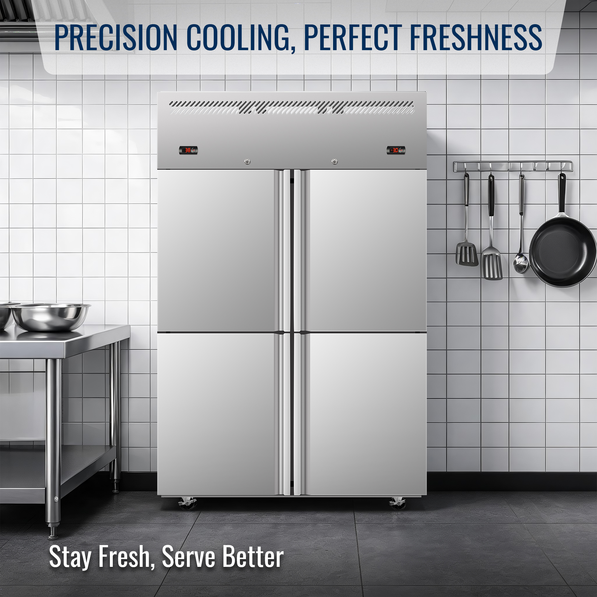 Xspracer 34 Cu. Ft. Stainless Steel Dual Temperature Commercial Refrigerator Freezer