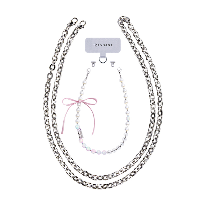 2-in-1 Cross-body Metal Chain & Crystal Phone Charm Series