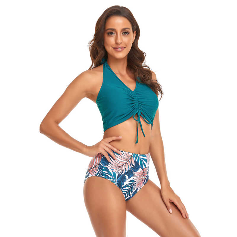Blue Smock Printed Bikini Swimwear TQK610300-5