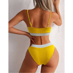 Yellow Splice Yellow 2 Piece Bikini Set TQK610268-7