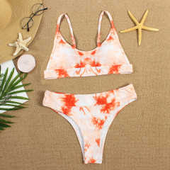 Orange Two-piece Tie Dye Bikini TQK610175-14