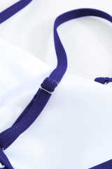 Blue Floral Pattern Strapless Tankini Set LC414353-5