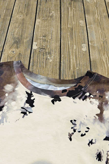 Black Blank Apparel- Bleached Dyed Print O-neck Graphic T Shirt LC25220612-2