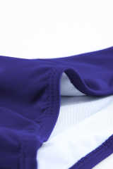 Blue Floral Pattern Strapless Tankini Set LC414353-5