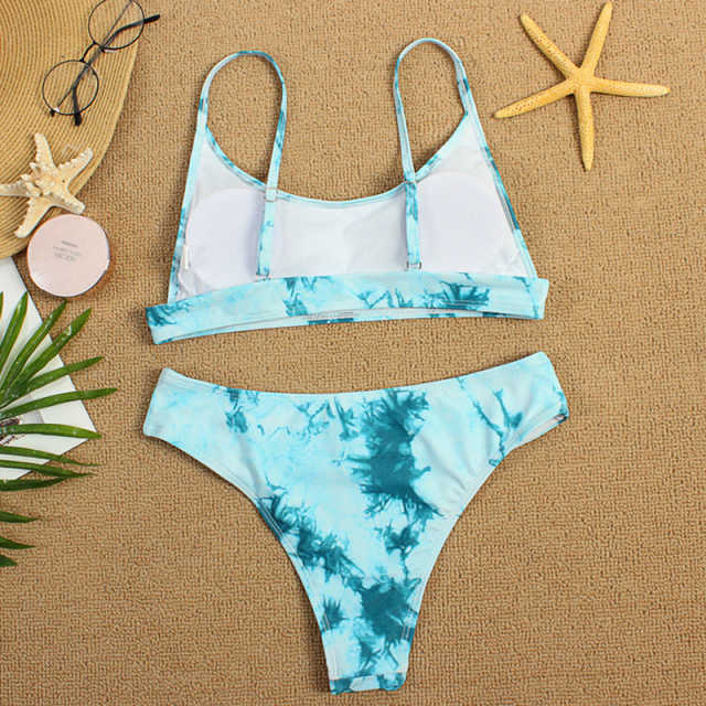 Aquamarine Two-piece Tie Dye Bikini TQK610175-45