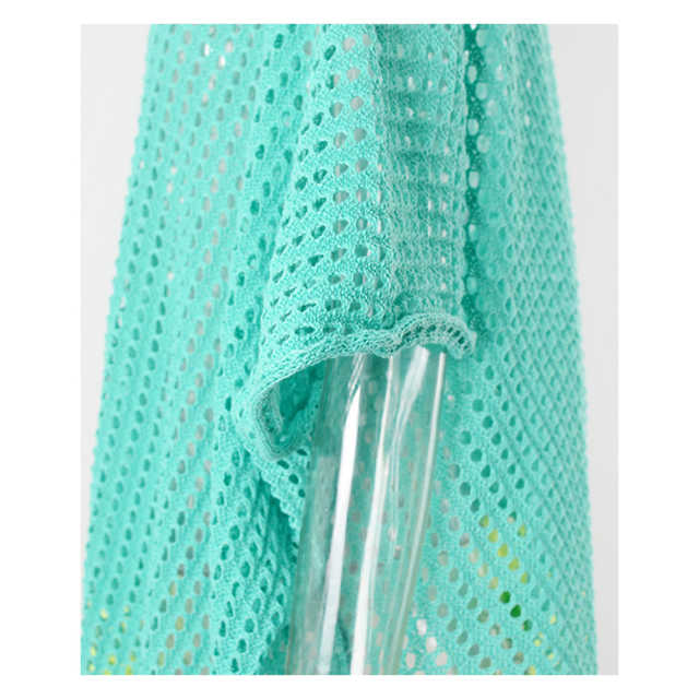 Blue Hollw-out Colorblock Hem V Neck Beach Cover TQX650055-5
