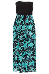Black Turquoise Printed Beach Dress LC42159-5