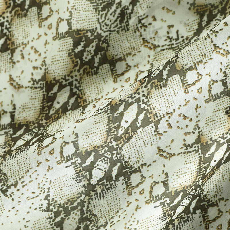 Khaki Snake Print Chiffon Beach Wrap Skirt TQK650083-21