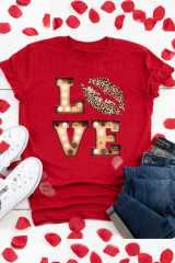 Red Valentine's LOVE Graphic Tee LC25219637-103