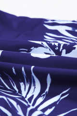 Blue Floral Pattern Strapless Tankini Set LC414353-5