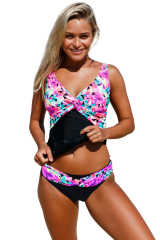 Kaleidoscope Insert Two Piece Tankini Swimsuit