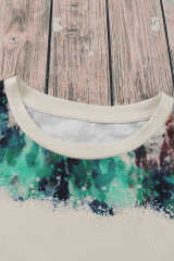 Blank Graphic Leopard Dyed Print T Shirt LC25220335-20