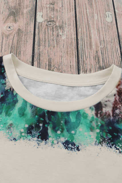 Blank Graphic Leopard Dyed Print T Shirt LC25220335-20