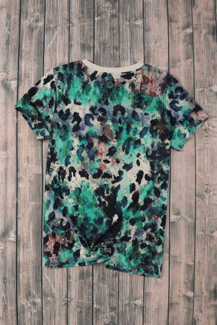 Blank Graphic Leopard Dyed Print T Shirt LC25220335-20