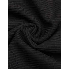 Black Rib Asymetrical Slim Fit Long Sleeve Bodysuit TQV220135-2