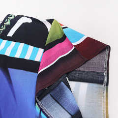 Black Graffiti Loose Beach Kimono Dress TQK650096-11