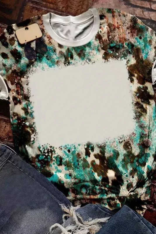 Blank Graphic Leopard Dyed Print T Shirt LC25220335-20