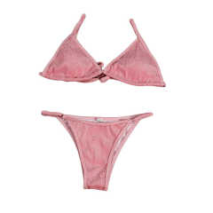 Light Pink Glitter Yarn Two-piece Bikini Set TQK610202-39