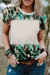 Blank Graphic Leopard Dyed Print T Shirt LC25220335-20