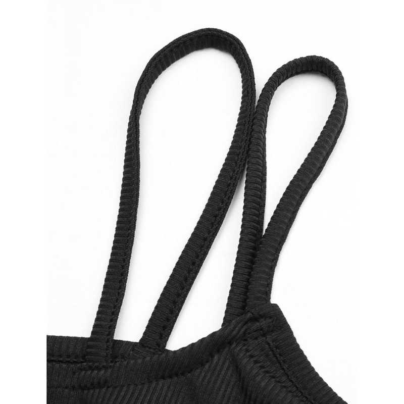 Black Rib Asymetrical Slim Fit Long Sleeve Bodysuit TQV220135-2