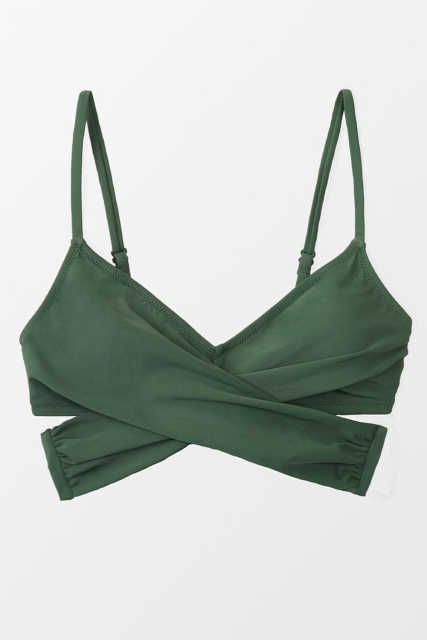Green Elliott Wrap Tie Back Bikini Top LC46234-9