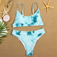 Aquamarine Two-piece Tie Dye Bikini TQK610175-45