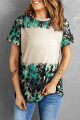 Blank Graphic Leopard Dyed Print T Shirt LC25220335-20