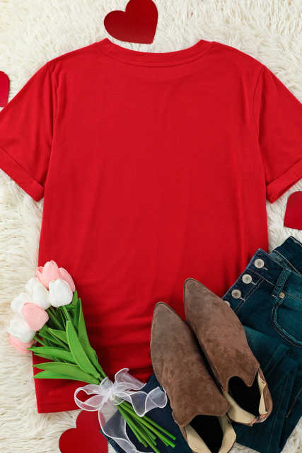 Red Valentine's LOVE Graphic Tee LC25219637-103