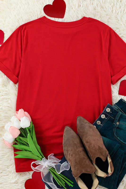 Red Valentine's LOVE Graphic Tee LC25219637-103