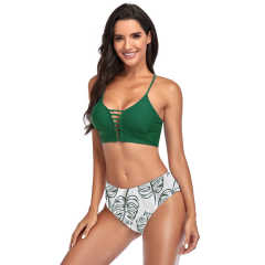 Leaf Green Hollow Out Bikini Set TQK610188-9