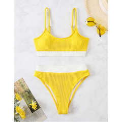 Yellow Splice Yellow 2 Piece Bikini Set TQK610268-7
