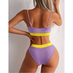 Purple Splice Yellow 2 Piece Bikini Set TQK610268-8
