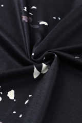 Black Blank Apparel- Bleached Dyed Print O-neck Graphic T Shirt LC25220612-2