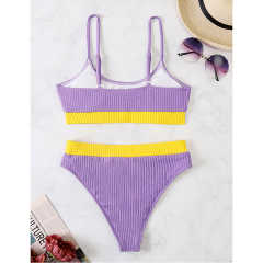 Purple Splice Yellow 2 Piece Bikini Set TQK610268-8