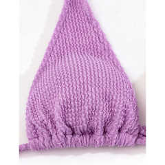 Purple Solid Triangle Bikini Set TQK610265-8