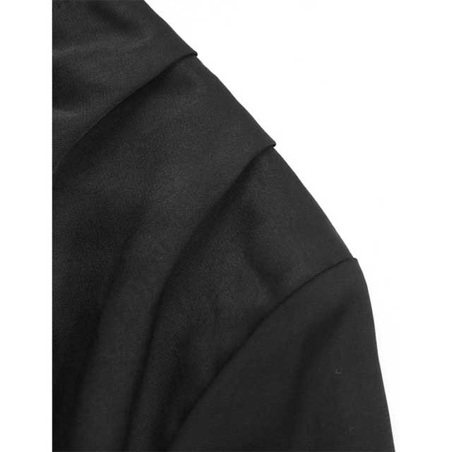 Black V Neck Wrap Long Sleeve Bodysuit TQV220137-2