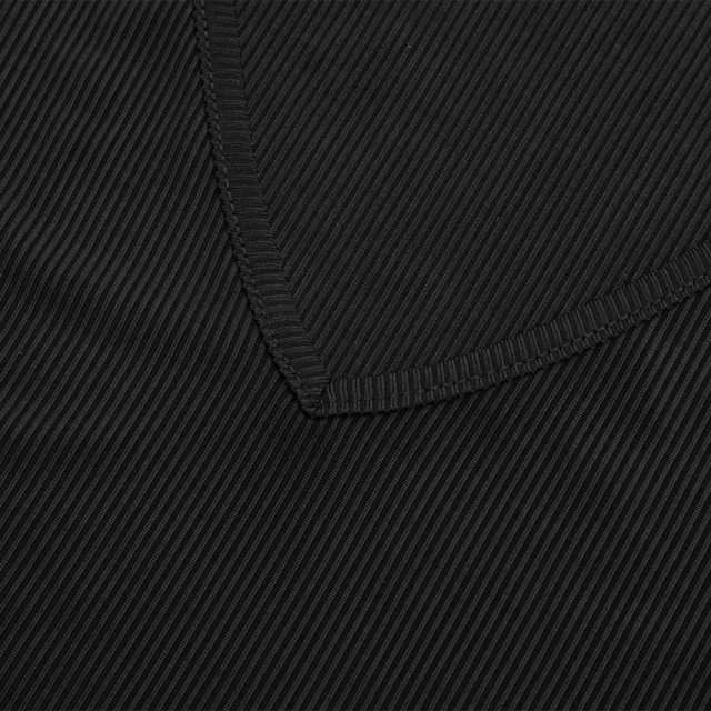 Black Mock Neck Cut-out Ribbed Long Sleeve Bodysuit TQV220133-2