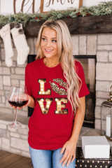 Red Valentine's LOVE Graphic Tee LC25219637-103